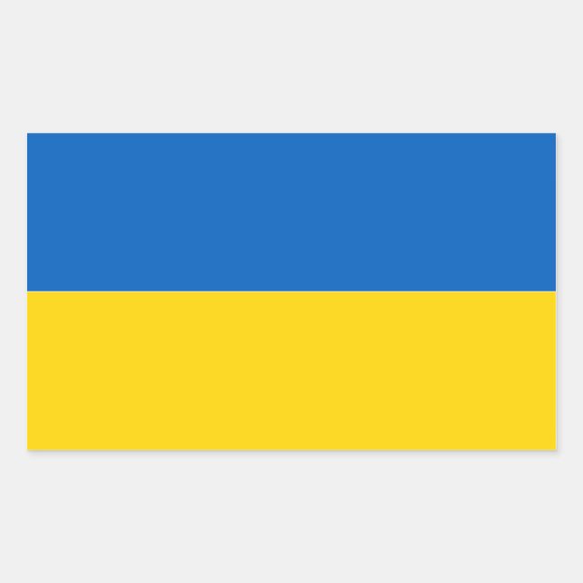 Flagge der Ukraine Rechteckiger Aufkleber (Vorderseite)