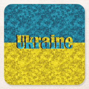 Flagge der Ukraine Rechteckiger Pappuntersetzer