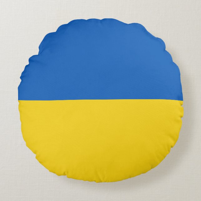 Flagge der Ukraine Rundes Kissen (Vorderseite)