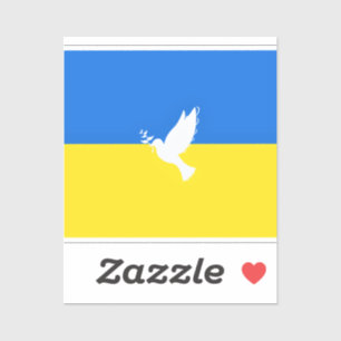 Flagge der Ukraine Sticker Taube des Friedens - Fr
