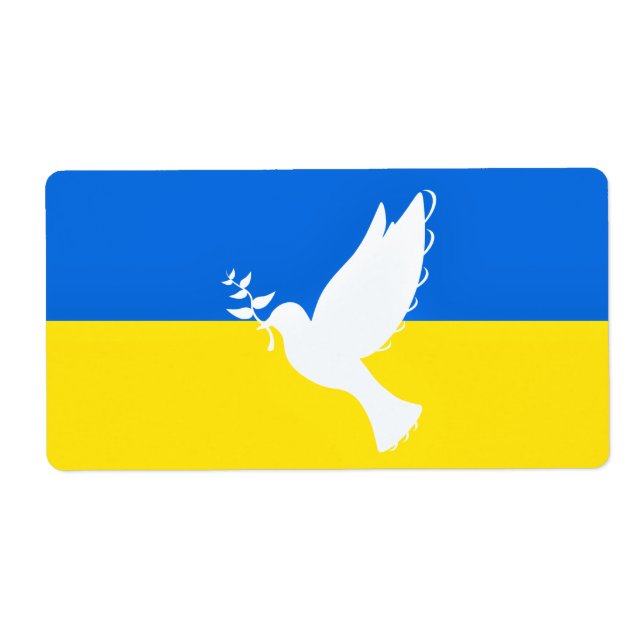 Flagge der Ukraine - Taube des Friedens - Freiheit (Vorne)