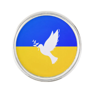 Flagge der Ukraine - Taube des Friedens - Freiheit Anstecknadel