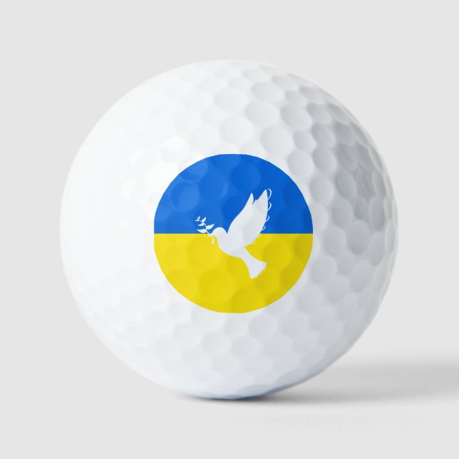Flagge der Ukraine - Taube des Friedens - Freiheit Golfball (Vorderseite)