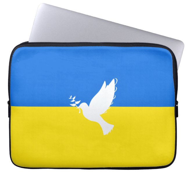 Flagge der Ukraine - Taube des Friedens - Freiheit Laptopschutzhülle (Vorderseite)