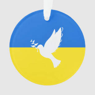 Flagge der Ukraine - Taube des Friedens - Freiheit Ornament