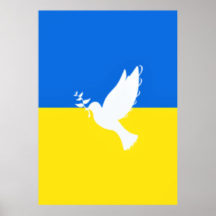 Flagge der Ukraine - Taube des Friedens - Freiheit Poster