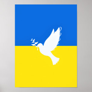 Flagge der Ukraine - Taube des Friedens - Freiheit Poster