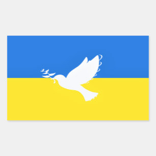 Flagge der Ukraine - Taube des Friedens - Freiheit Rechteckiger Aufkleber