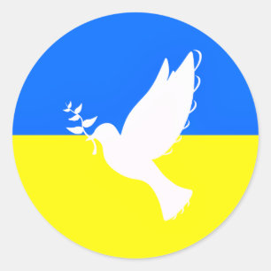 Flagge der Ukraine - Taube des Friedens - Freiheit Runder Aufkleber