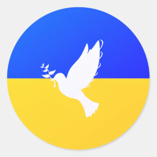 Flagge der Ukraine - Taube des Friedens - Freiheit Runder Aufkleber