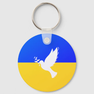 Flagge der Ukraine - Taube des Friedens - Freiheit Schlüsselanhänger