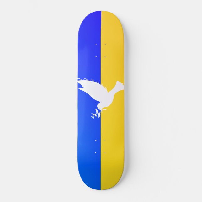 Flagge der Ukraine - Taube des Friedens - Freiheit Skateboard (Vorderseite)