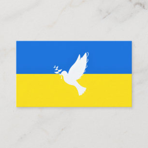 Flagge der Ukraine - Taube des Friedens - Freiheit Visitenkarte