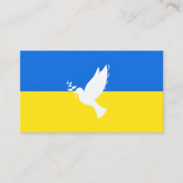 Flagge der Ukraine - Taube des Friedens - Freiheit Visitenkarte (Vorderseite)