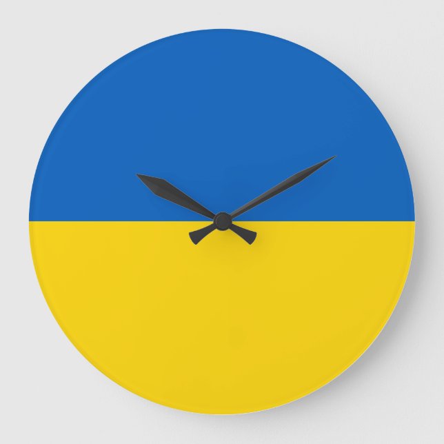 Flagge der Ukraine (Ukrainisch) Große Wanduhr (Vorderseite)
