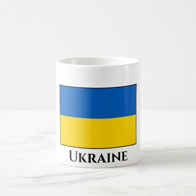 Flagge der Ukraine (Ukrainisch) Kaffeetasse (Mittel)