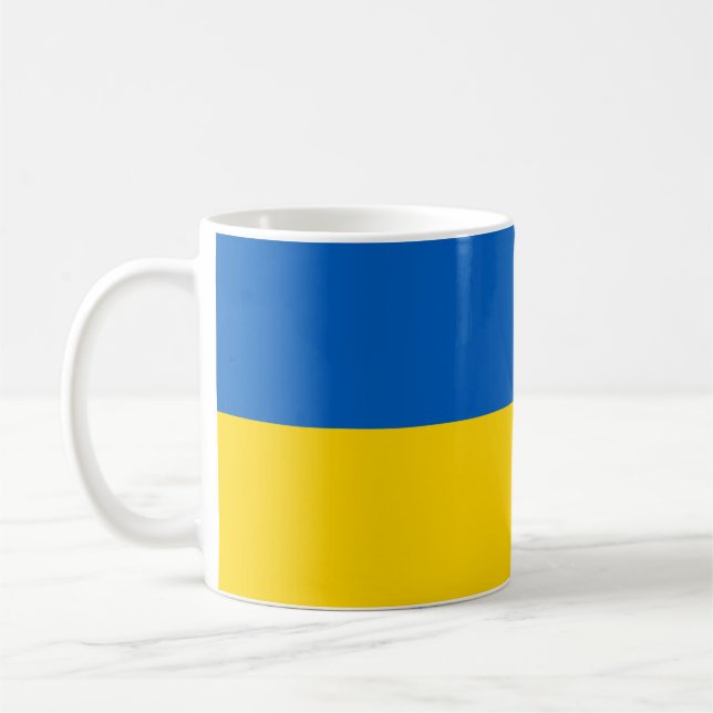 Flagge der Ukraine (Ukrainisch) Kaffeetasse (Links)