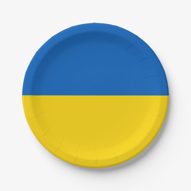 Flagge der Ukraine (Ukrainisch) Pappteller (Vorderseite)