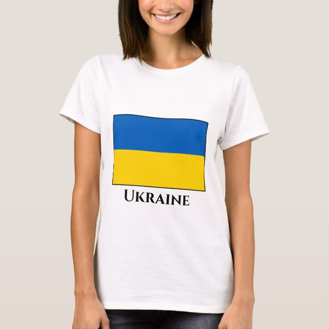 Flagge der Ukraine (Ukrainisch) T-Shirt (Vorderseite)