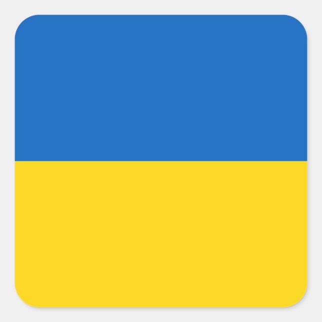 Flagge der Ukraine - ukrainische Flagge - П р а о  Quadratischer Aufkleber (Vorderseite)