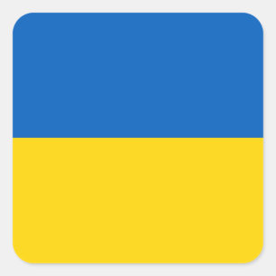 Flagge der Ukraine - ukrainische Flagge - П р а о  Quadratischer Aufkleber