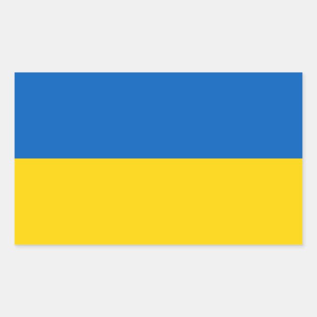 Flagge der Ukraine - ukrainische Flagge - П р а о  Rechteckiger Aufkleber (Vorderseite)
