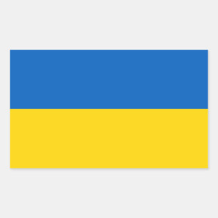 Flagge der Ukraine - ukrainische Flagge - П р а о  Rechteckiger Aufkleber
