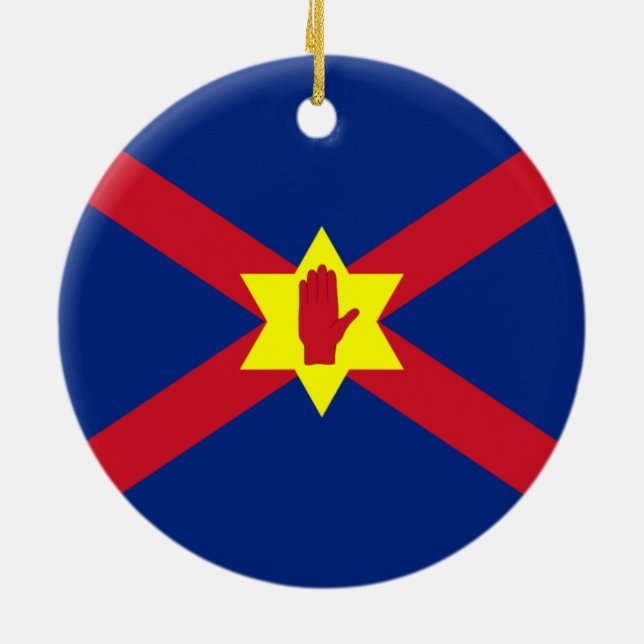 Flagge der Ulster Nation (Nordirland) Keramik Ornament (Hinten)