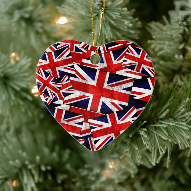 Flagge der Union Jack British England Keramik Ornament (Baum)