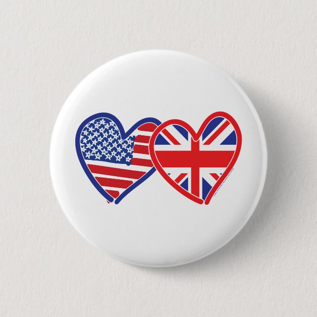 Flagge der Union Jack Flat USA Button (Vorderseite)