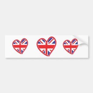 Flagge der Union Jack Heart Autoaufkleber
