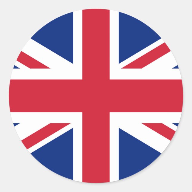 Flagge der Union Jack im Vereinigten Königreich -  Runder Aufkleber (Vorderseite)