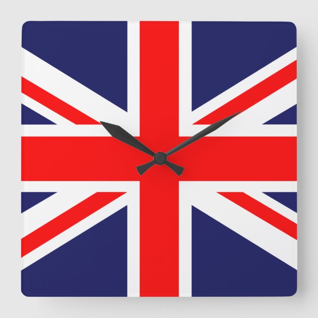 Flagge der Union Quadratische Wanduhr (Vorderseite)