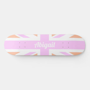 Flagge der Union / UK in Gilry Pink & Orange Skateboard