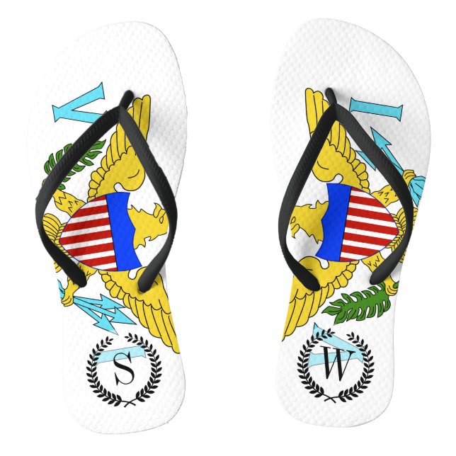 Flagge der US-Jungfrau Flip Flops (Fußbett)