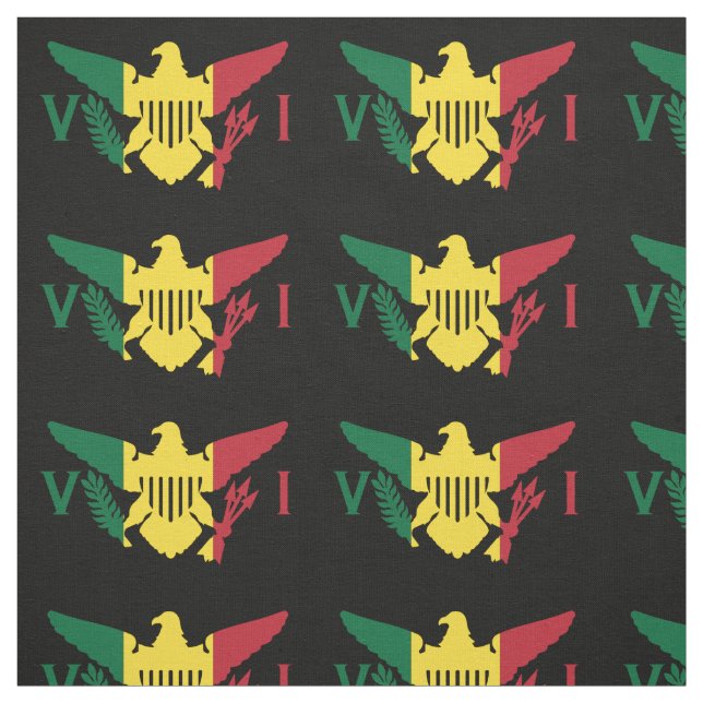 Flagge der US-Jungfrau, Rasta, Gelbrot Stoff (Muster)