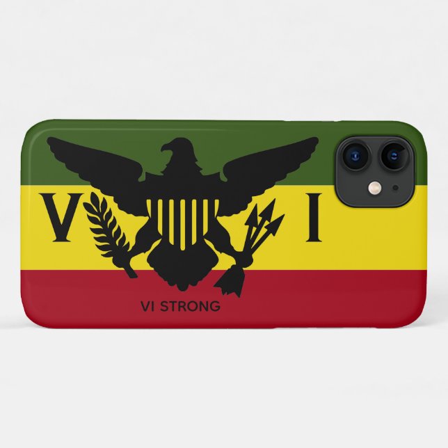 Flagge der US-Jungfrau, Rasta-Grün, Gelb Rot Case-Mate iPhone Hülle (Rückseite (Horizontal))