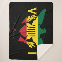 Flagge der US-Jungfrau, Rasta Rot, Gelb, Grün Sherpadecke
