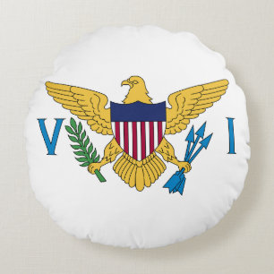 Flagge der US-Jungfrau Rundes Kissen