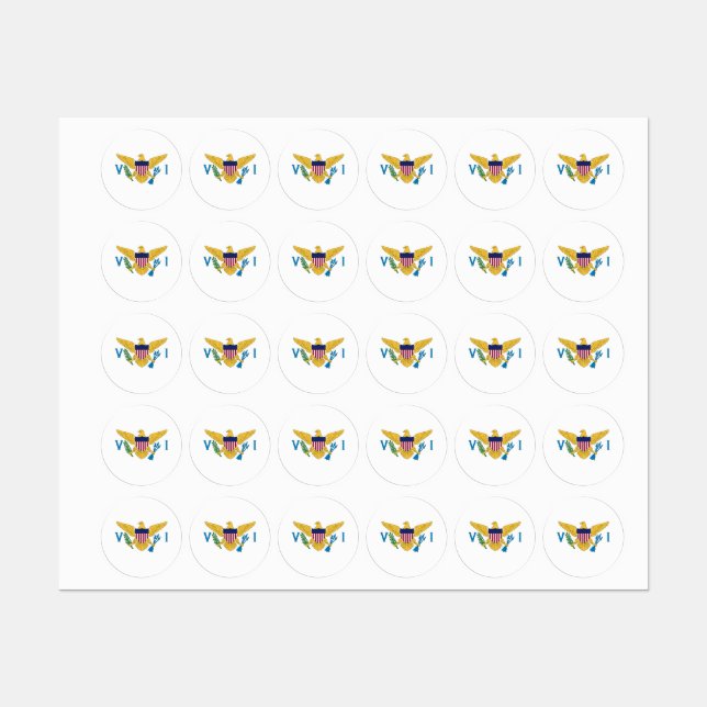 Flagge der US-Jungfrauen Etiketten (Blatt)