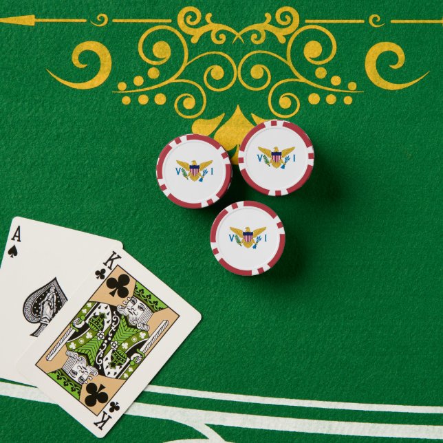 Flagge der US-Jungfrauen Pokerchips (Pokertisch (Stapel))