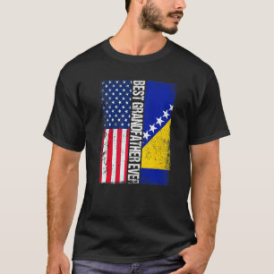Flagge der USA & Bosnien und Herzegowina Beste Fla T-Shirt