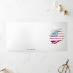Flagge der USA Dreifach Gefaltete Karte