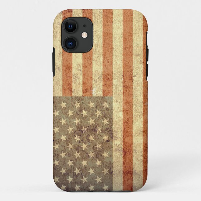 Flagge der USA - Grunge Case-Mate iPhone Hülle (Rückseite)