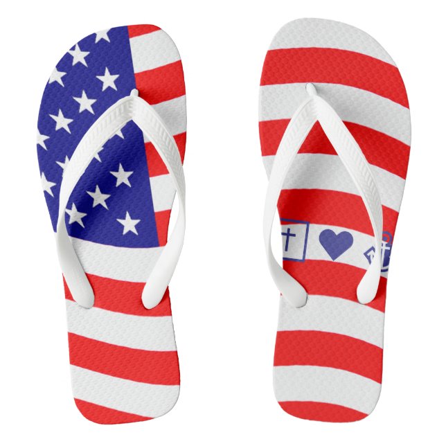 Flagge der USA - Ihre Ideen Flip Flops (Fußbett)