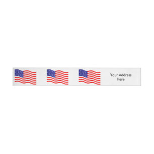 Flagge der USA - Ihre Ideen Rundum-Adressaufkleber