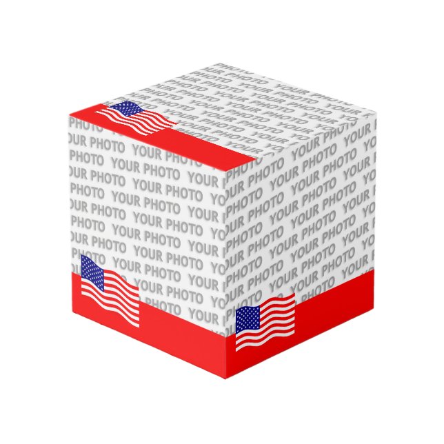 Flagge der USA - Ihre Ideen Würfel (Vorderseite Schrägansicht)
