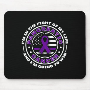 Flagge der USA mit Lila Ribbons für Pankreaskrebs Mousepad