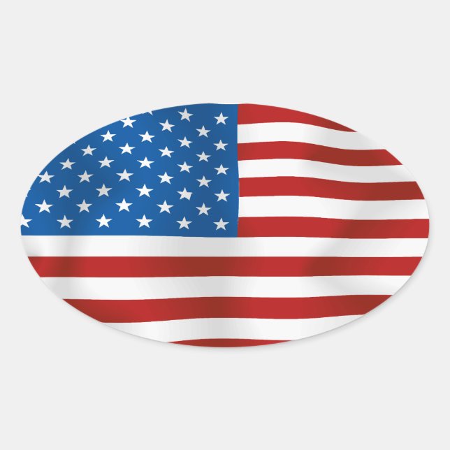 Flagge der USA Ovaler Aufkleber (Vorderseite)