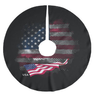 Flagge der USA Polyester Weihnachtsbaumdecke